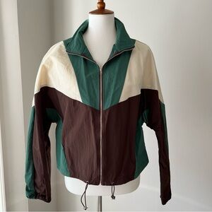 Cider Green and Brown Colorblock Jacket